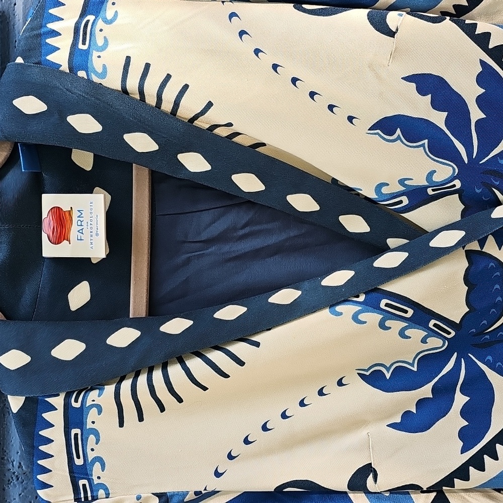 Farm Rio Long Sleeve Blazer Dress Evil Eye Size XSmall - Picture 3 of 6